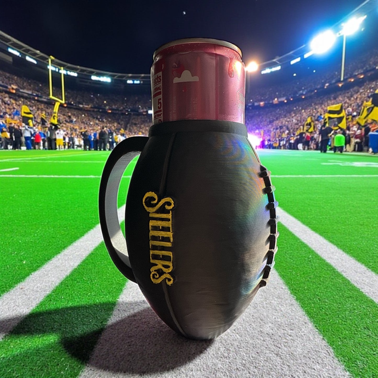3d football skinny can holder