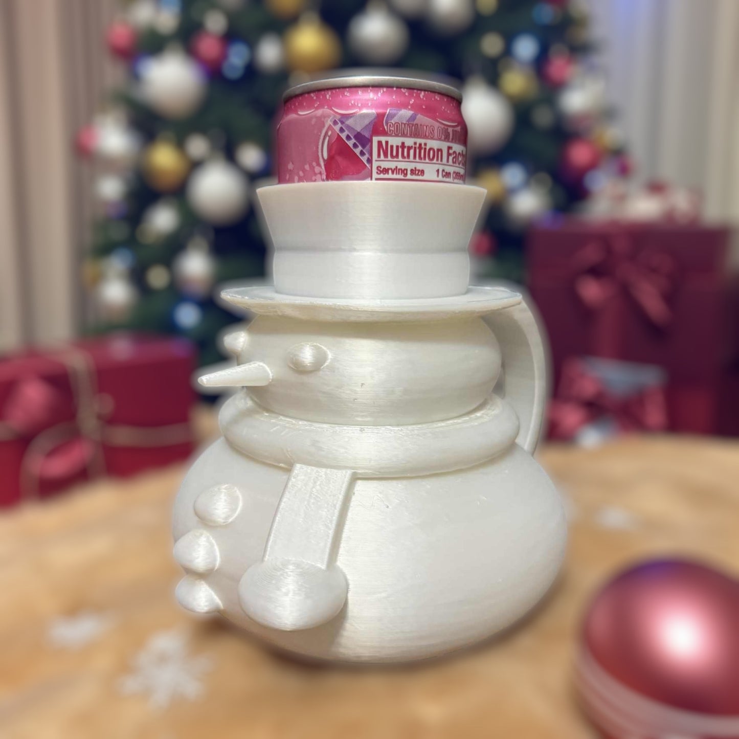 3d printed chubby snowman, skinny “Drinky thing”