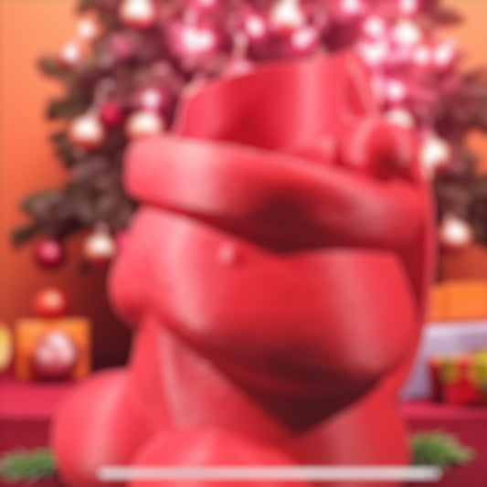 3D printed “Charlie the Chubby” Drinky thing  with his Santa hat.