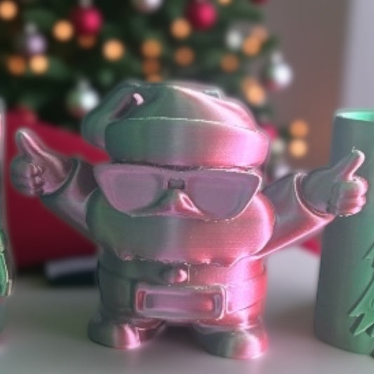 3d printed cool Santa, “Drinky thing”, skinny can holder.