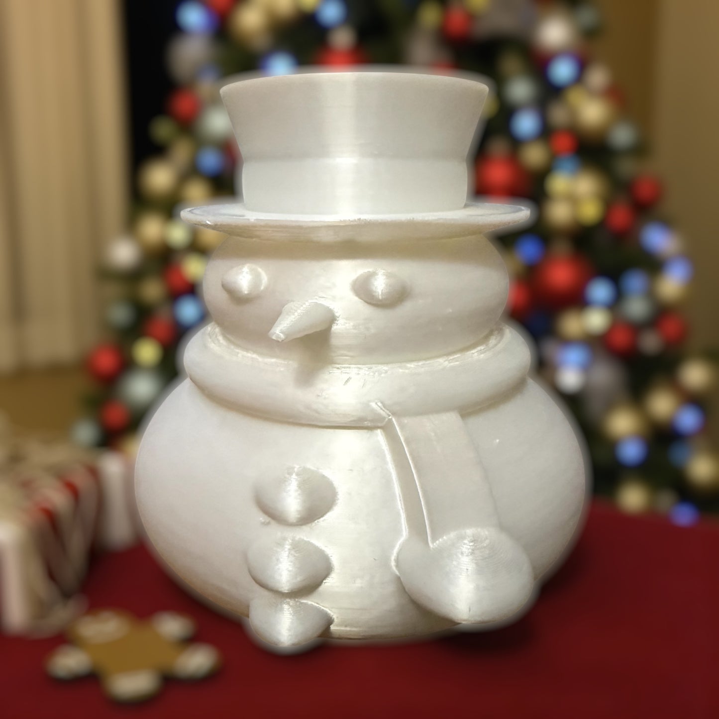 3d printed chubby snowman, skinny “Drinky thing”